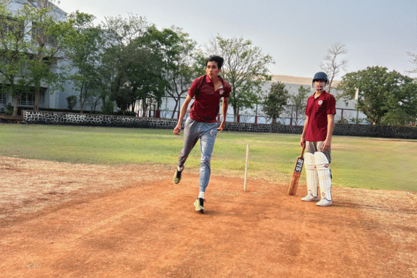 Cricket playing on the ground